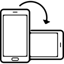 position, phone, rotation, interface, symbol, Rotating, Phone Set, Positions, Horizontal To Vertical Black icon