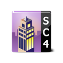 Sims, simcity, square, Building Black icon