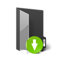 Folder, Downloads Black icon