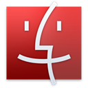 Finder, red Brown icon
