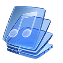music, glass CornflowerBlue icon