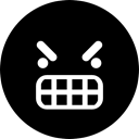 Emoticon, Angry, Anger, interface, furious, Face, square, Emoticon Square, faces Black icon