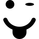 winking, Emoticon, emoticons, out, tongue, interface, happy, faces, Face, Emoticons Square Black icon