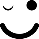 Face, Winks, winking, emoticons, smiling, Eye, Emoticon, interface, wink, faces Black icon