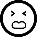 faces, emoticons, Face, square, Eyes, Emoticon Square, Emoticon, disgusted, interface, Closed Black icon