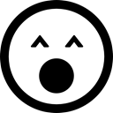 Yawn, Emoticon, Yawning, rounded, Face, square, faces, emoticons, Emoticons Square, interface Black icon