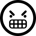 Face, square, Emoticon Square, Emoticon, furious, faces, Anger, interface, Angry Black icon