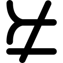 Not Equal, mathematics, Binary Relations, symbols, maths, signs, Set Operators, sign, Not, symbol Black icon