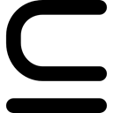 sign, symbol, signs, Is A Subset Of, mathematics, maths, symbols, Binary Relations, mathematical Black icon