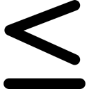 Binary Relations, signs, Is Less Than Or Equal To, symbol, maths, symbols, mathematical, mathematics, sign Black icon