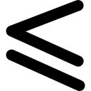 mathematical, sign, symbol, symbols, signs, Is Less Than Or Equal To, mathematics, maths Black icon