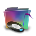 Folder, Rainbow, music Black icon