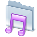 Folder, music Black icon