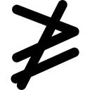 Neither Greater Or Equal, sign, mathematics, mathematical, Binary Relations, symbol, signs, Set Operators, symbols Black icon