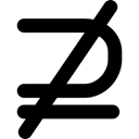 mathematics, maths, symbols, mathematical, Binary Relations, signs, symbol, Is Not A Subset, sign Black icon