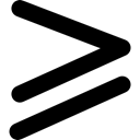 mathematics, sign, symbol, Is Greater Than Or Equal To, signs, symbols, mathematical, maths, Binary Relations Black icon