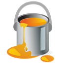 Color, paint, Paintbucket, Draw, Orange, Painting Black icon