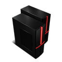 network, connected, drive Black icon