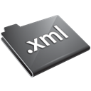 xml, grey Black icon