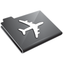grey, Plane, airplane Black icon