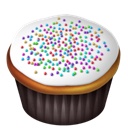 cupcake, White Black icon