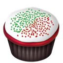 christmas, cupcake Black icon