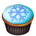 cupcake, snowflake Black icon