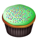 green, cupcake Black icon
