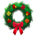 Holiday, festive, wreath Black icon