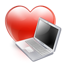 Computer, love, valentine Black icon