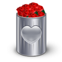 Full, love, recycle, valentine, Bin Black icon