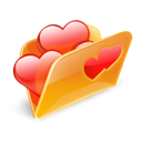 Folder, love, valentine Black icon