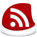xmas, red, feed, Rss, subscribe DarkRed icon