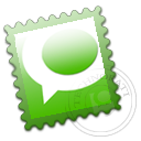 Stamp, Technorati, postage LimeGreen icon