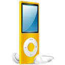 ipod, yellow, nano, yellow on Black icon