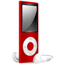 ipod, red, off, nano Black icon