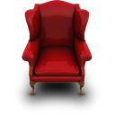 red, couch Black icon