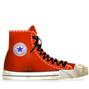 tasi, converse, red, dirty Black icon