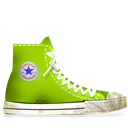 converse, lime, dirty Black icon