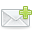 Email, Letter, Message, mail, plus, envelop, Add Silver icon