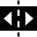 Rectangle, interface, horizontal, Pointing, Broken Line, Middle, Arrows, two, Dashboard Interface, Sides Black icon