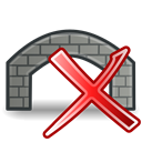 Del, Stone, remove, delete, bridge Black icon