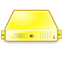 Server, yellow Black icon