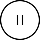 Thin Rounded, Pause, Control, Thin, button, Circular, buttons, Controls, symbol Black icon