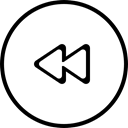 Control, Outlined, Back, Controls, Circular, outline, Arrows, rewind, Double Arrows, button Black icon