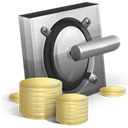 coin, Money, Safe, vault, Currency, Cash Black icon