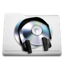 White, Folder, music Black icon