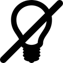 light, Tools And Utensils, instructions, line, Blocked, Lamp Indicator, Diagonal, bulb, indicator, Slash Black icon