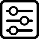 Equalization, square, Control, equalizer, button, Big Mug Line, Controls, Console, interface Black icon