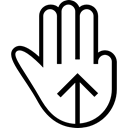 three, fingers, Extended, Haw Gestures Stroke, up arrow, Gestures, Gesture, Hand, stroke, symbol Black icon